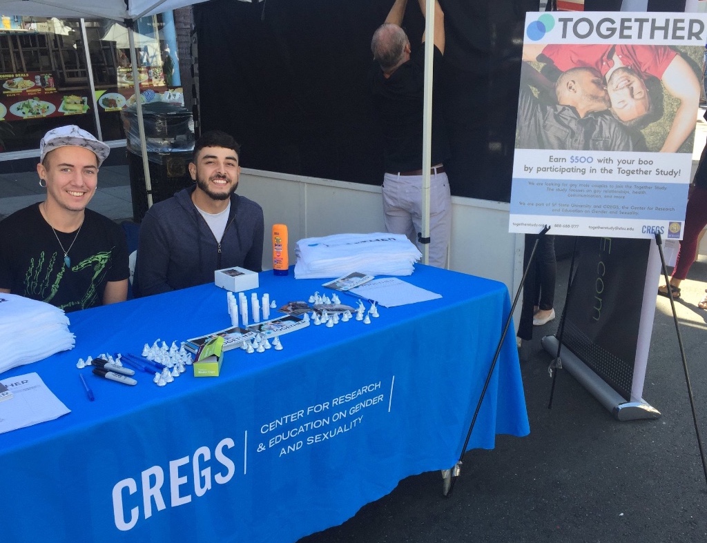 Recruiters for the study at the Castro Street Fair